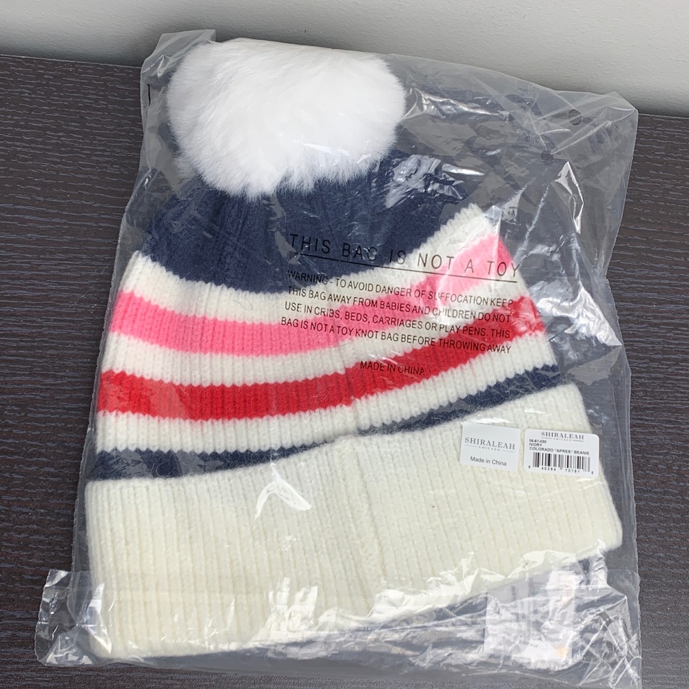Shiraleah Colorado "Apres" Beanie, Ivory Pom Pom Beanie NEW! - Picture 7 of 7